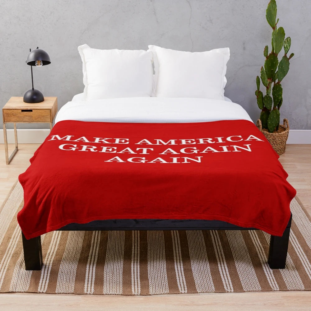 MAGA 2024 themed plush blanket