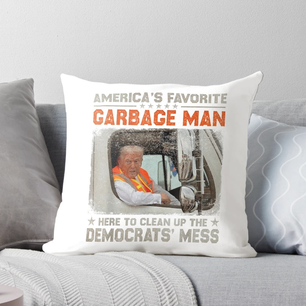 Patriotic MAGA Trump 2024 Pillow with American Flag Design