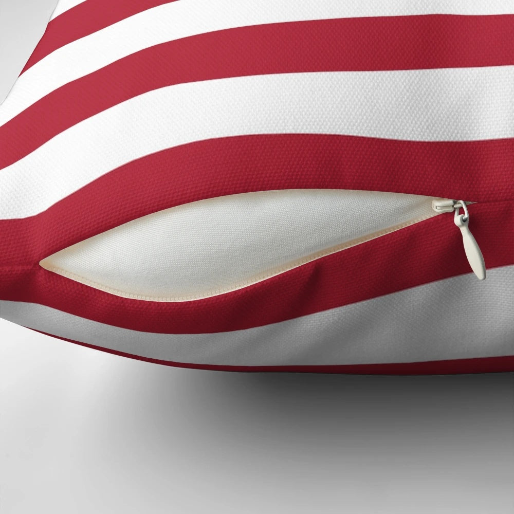 Vibrant and colorful patriotic pillow featuring the American flag design