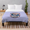 Plush blanket featuring the portraits of Harris and Walz, prominent Black political leaders