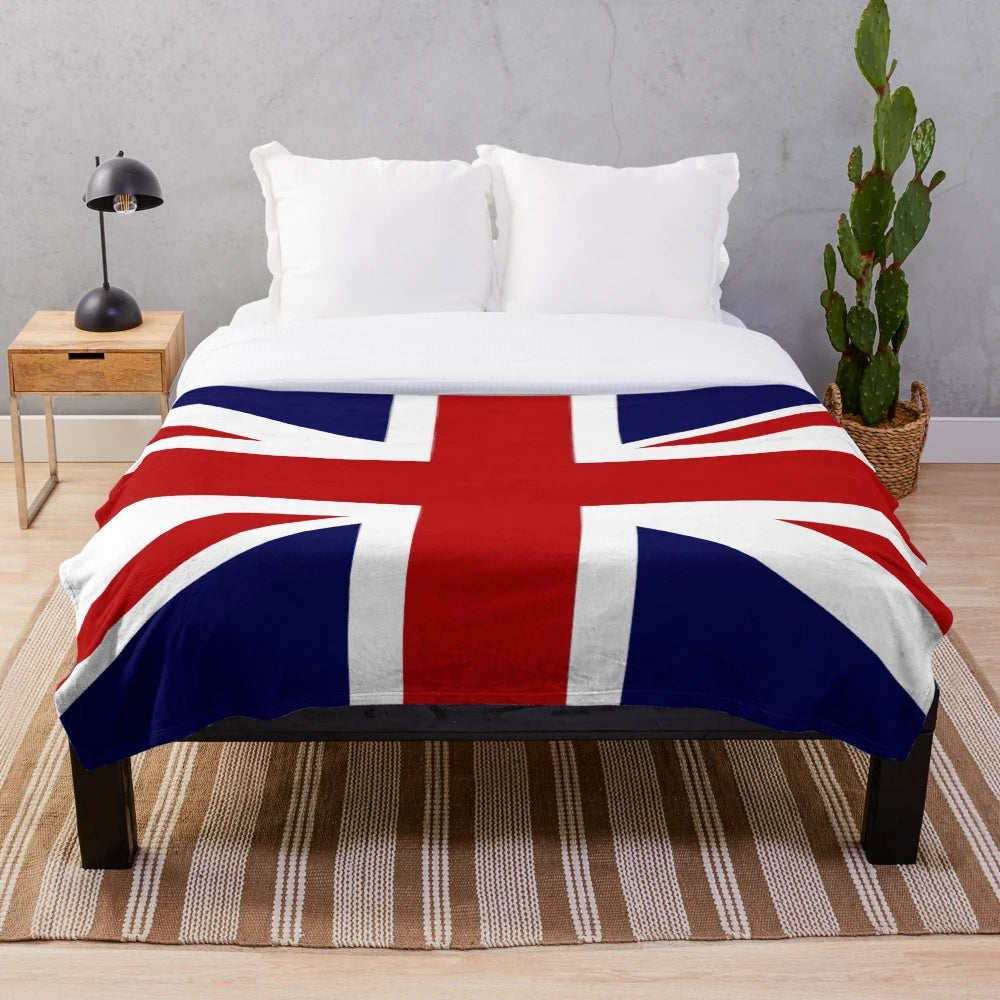 Plush blanket featuring the Union Jack flag of the United Kingdom