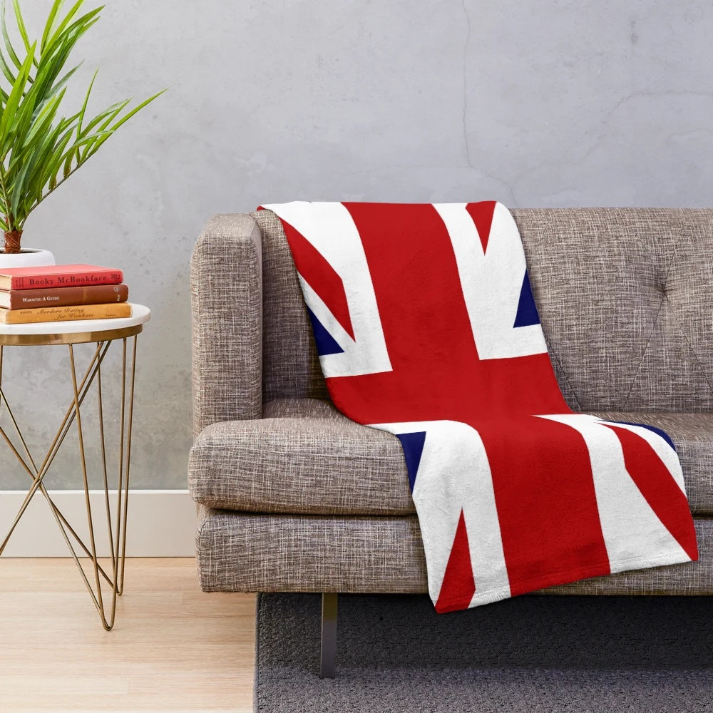 Plush blanket featuring the Union Jack flag of the United Kingdom