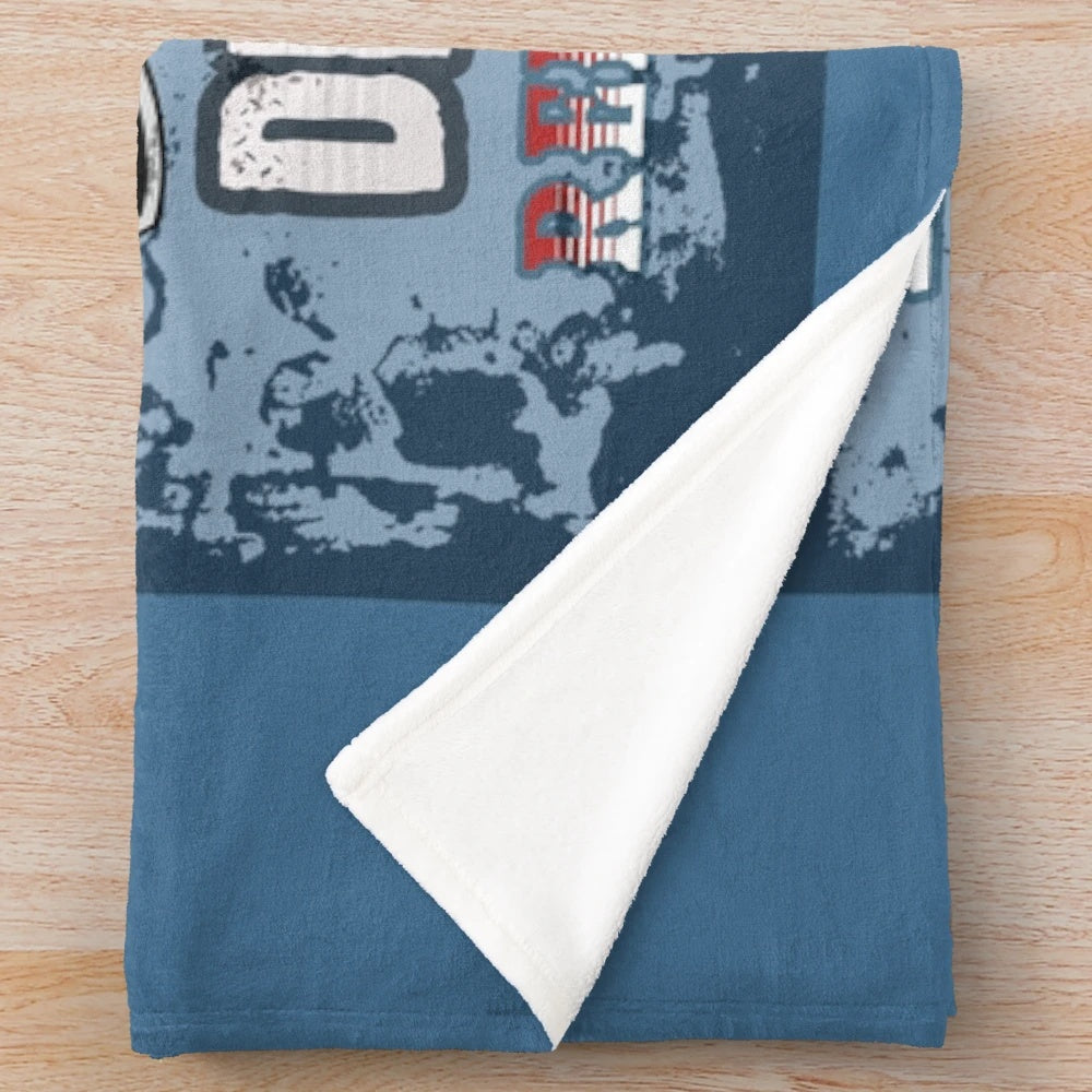 Patriotic plush blanket with drag racing car flags and American racing flags