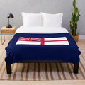 Royal Navy inspired plush blanket with navy insignia and coat of arms