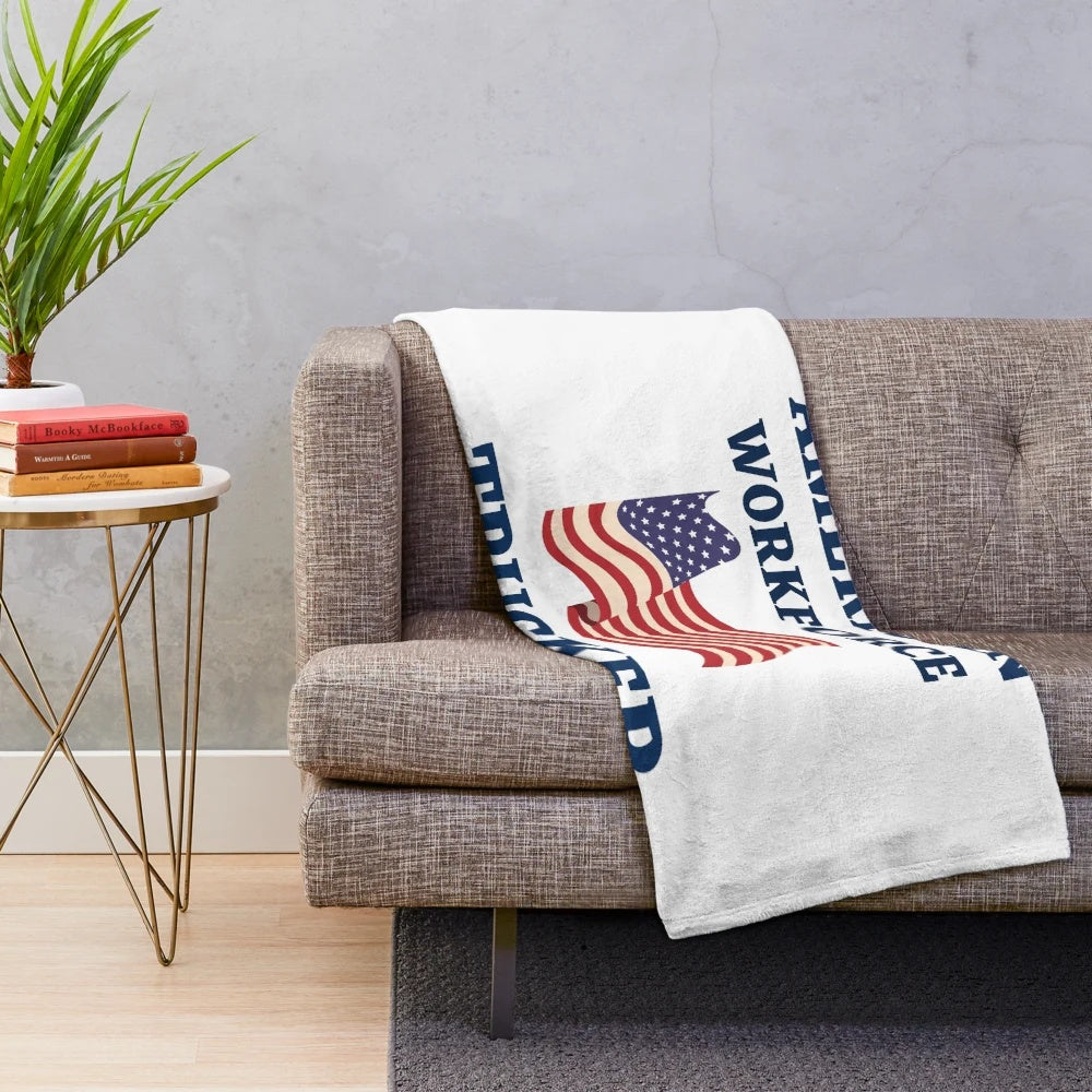 Trucker American Workforce Plush Blanket