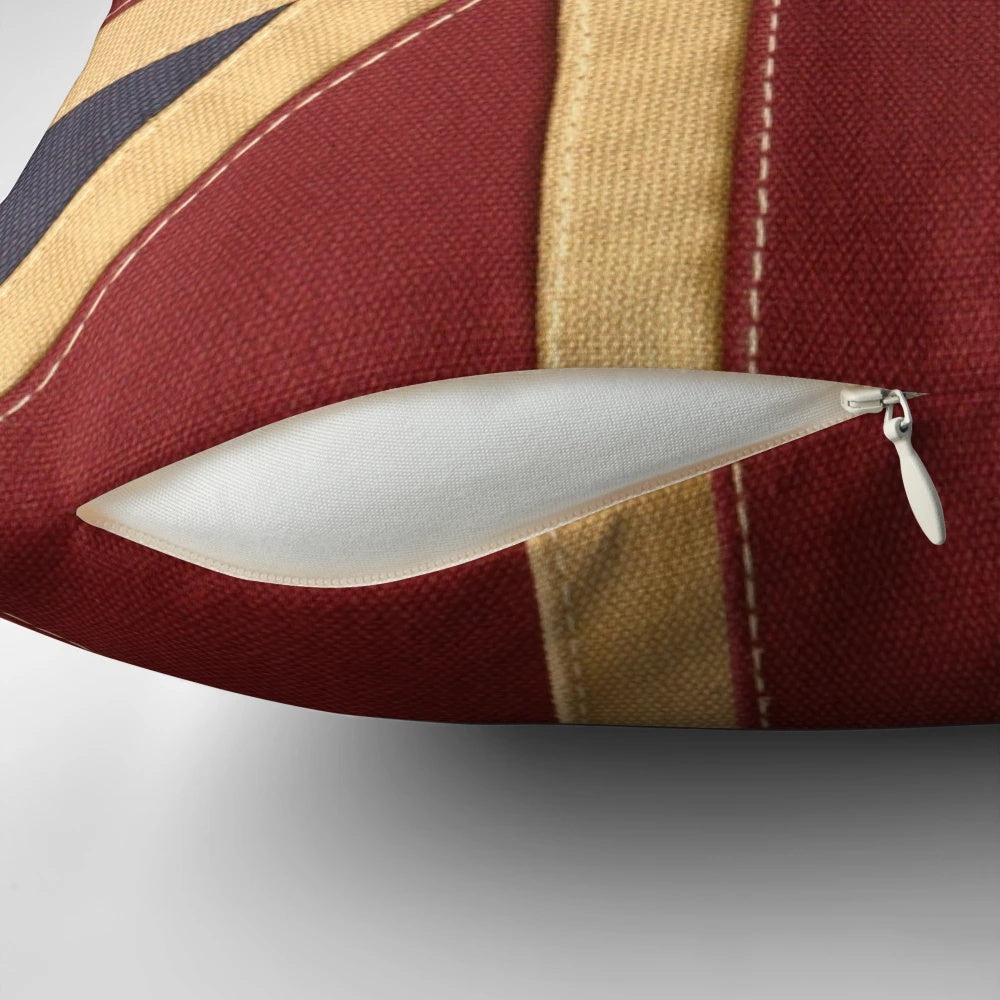 Stitched union jack design decorative pillow