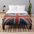 Union Jack inspired plush bedspread blanket