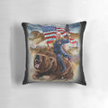 Patriotic USA Trump Wall Building Veteran Pillow