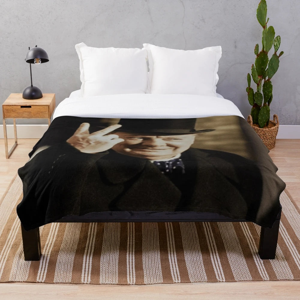 Winston Churchill Victory Plush Blanket