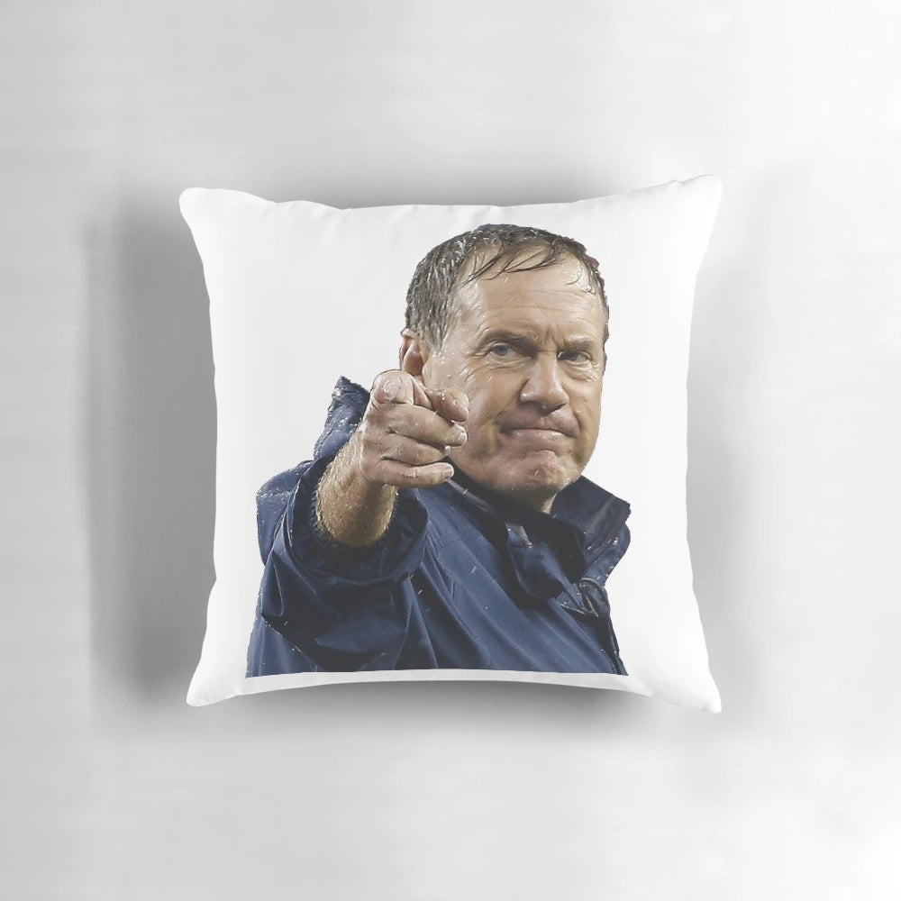 Bill Belichick Pillow - Celebrate Your Passion for the Patriots with This High-Quality Soft Cushion