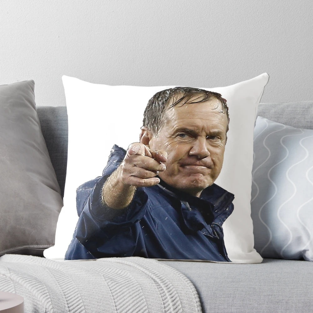 Bill Belichick Pillow - Celebrate Your Passion for the Patriots with This High-Quality Soft Cushion