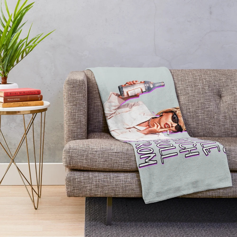 Patsy plush blanket featuring the iconic character from Absolutely Fabulous