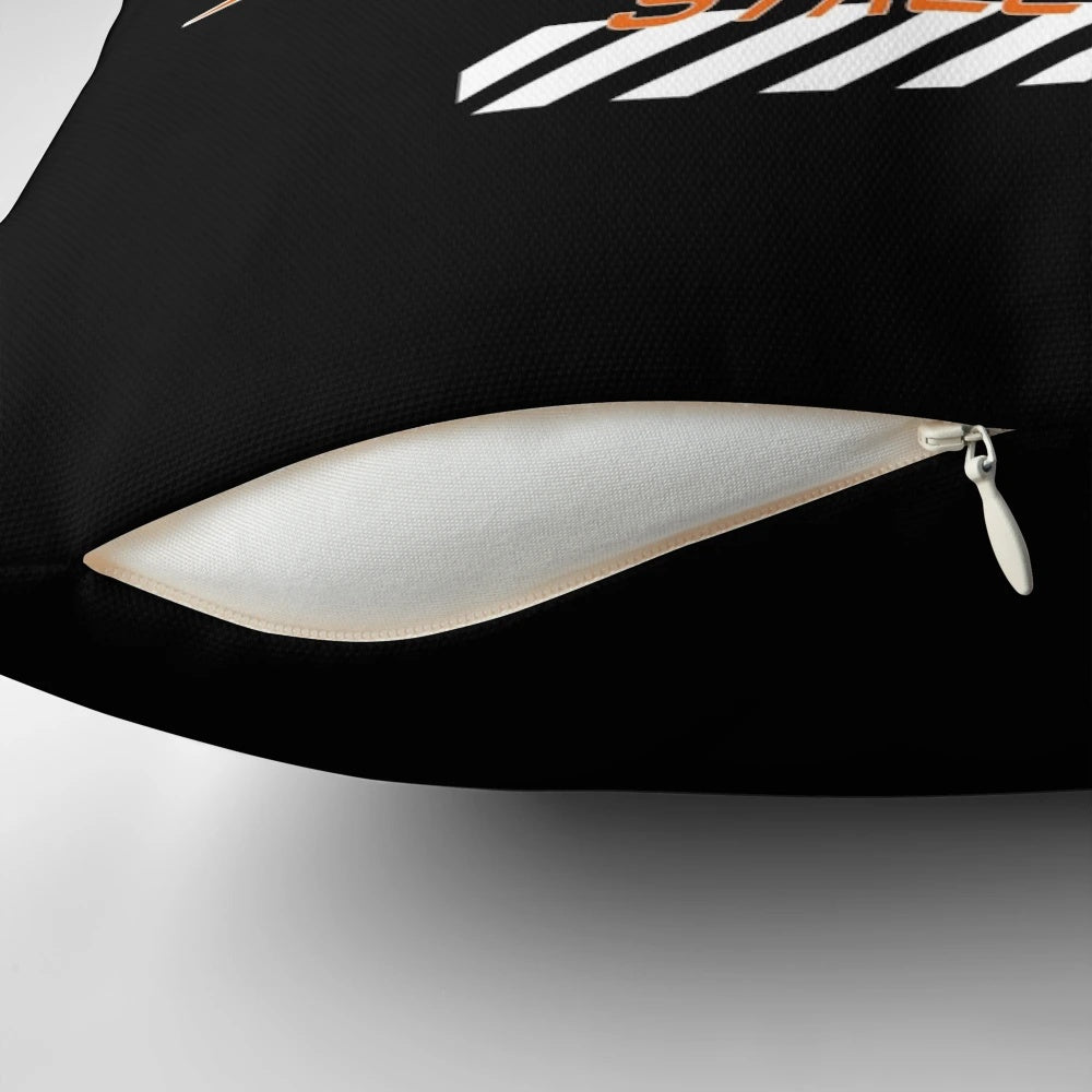 Supra Orange Throw Pillow with Paul Walker Inspired Design