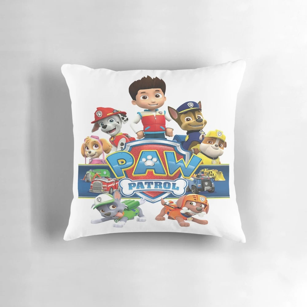 Paw Patrol Team Pillow featuring Marshall, Chase, Rubble, and Skye