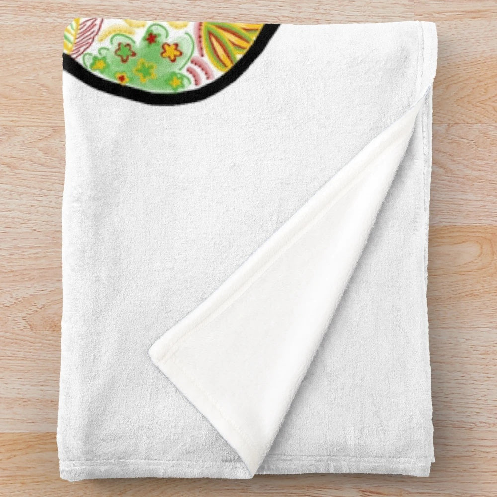 Pawprint inspired plush blanket with Grenada design