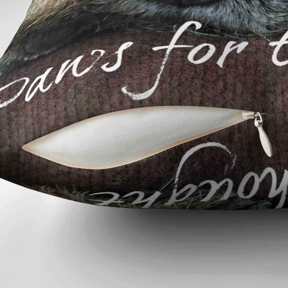 Stylish throw pillow with a charming border terrier paw print design, perfect for dog lovers.