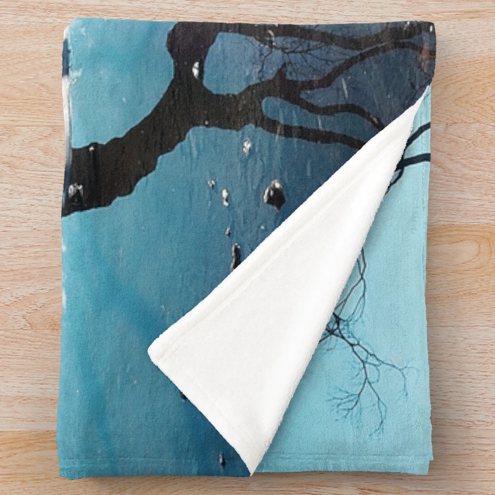 Wanaka tree plush blanket with serene reflection and picturesque landscape