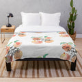 Peaches plush blanket featuring quotes and imagery from the popular film and book "Call Me By Your Name