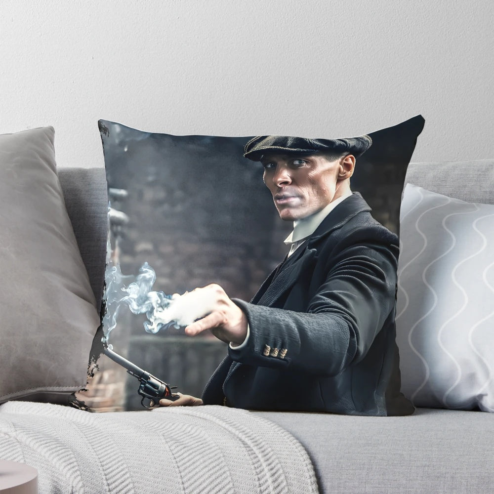 Peaky Blinders Inspired Thomas Shelby Throw Pillow featuring Cillian Murphy as Tommy Shelby