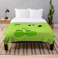 Peashooter plush blanket with plant and zombie graphics