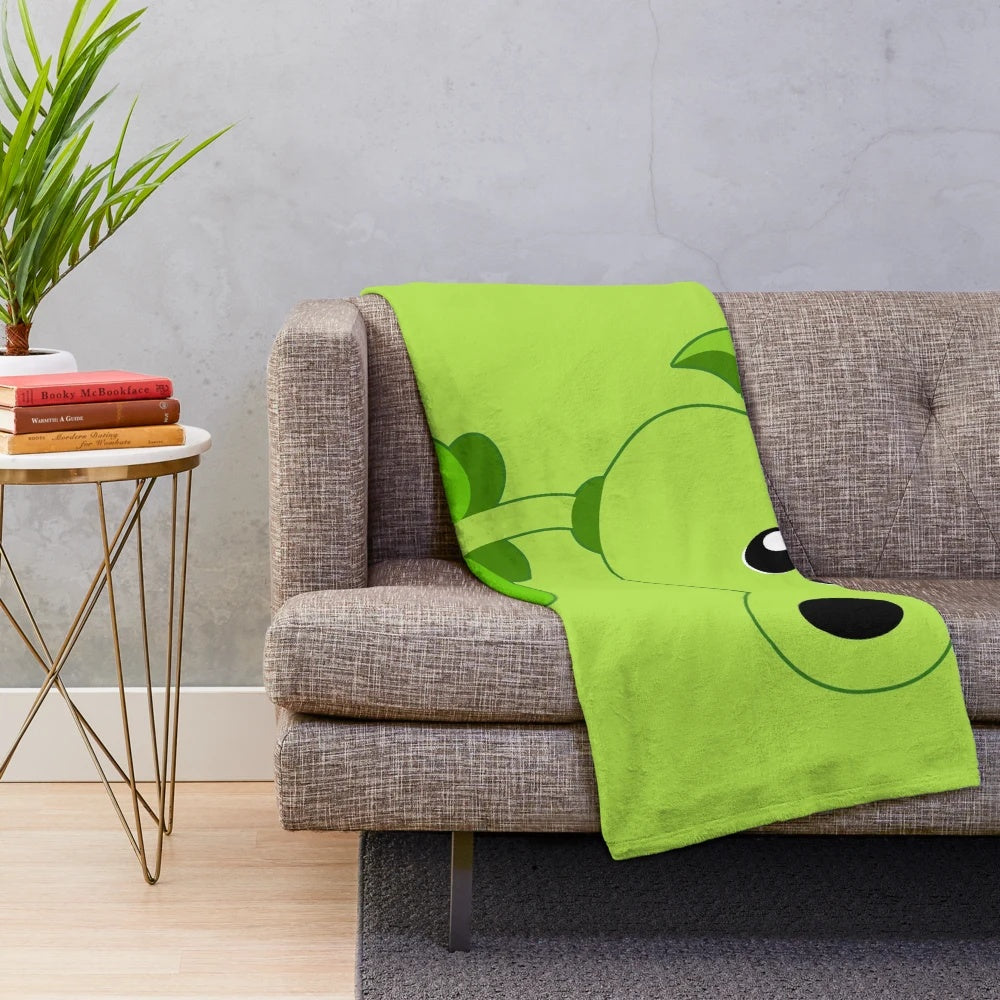 Peashooter plush blanket with plant and zombie graphics