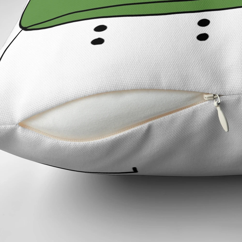 A plush, decorative pillow featuring the popular Peepo meme character wearing a chef's hat.