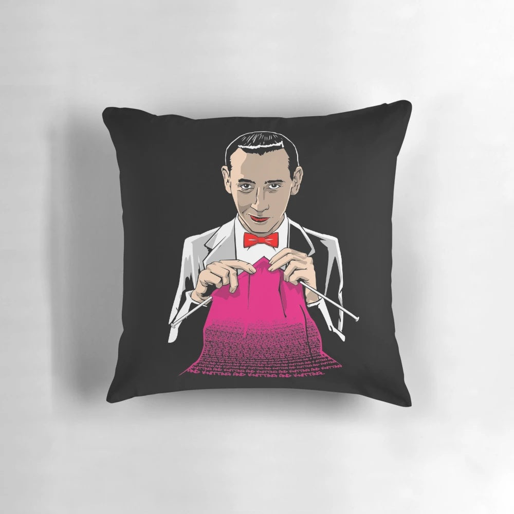 Peewee Herman's Knitting Pillow from the 1980s Comedy Classic 'Pee-wee's Big Adventure