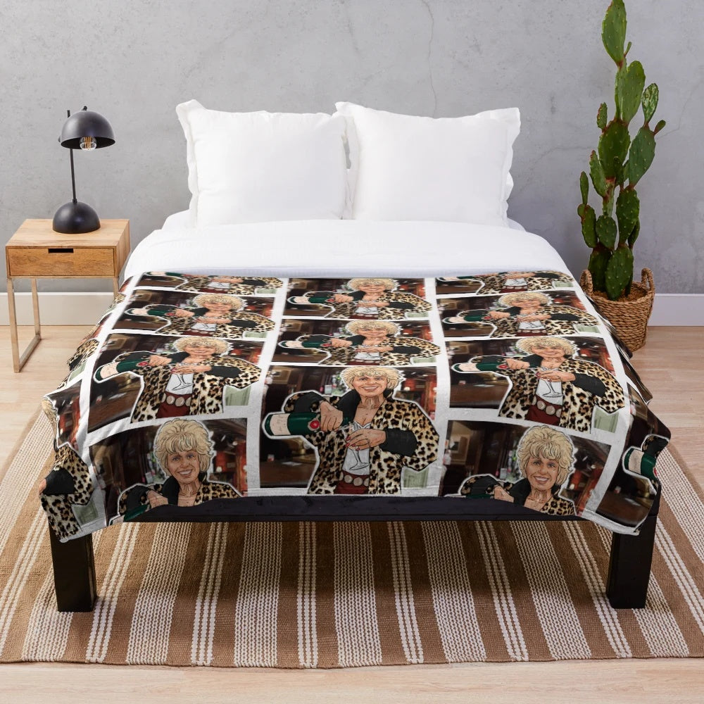 Peggy Mitchell from Eastenders inspired plush blanket