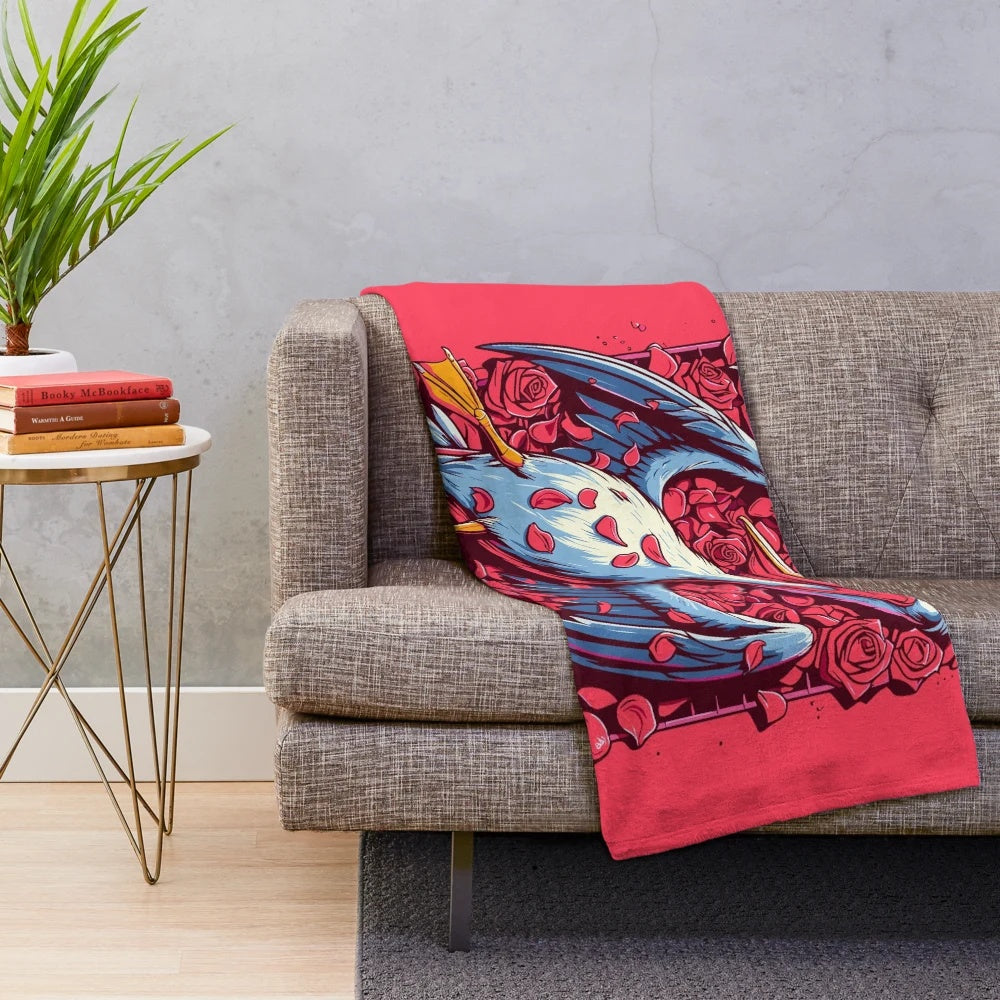 Pelican-themed plush blanket with soft, cozy design