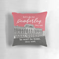 Pemberley Pillow featuring the iconic estate from Jane Austen's Pride and Prejudice