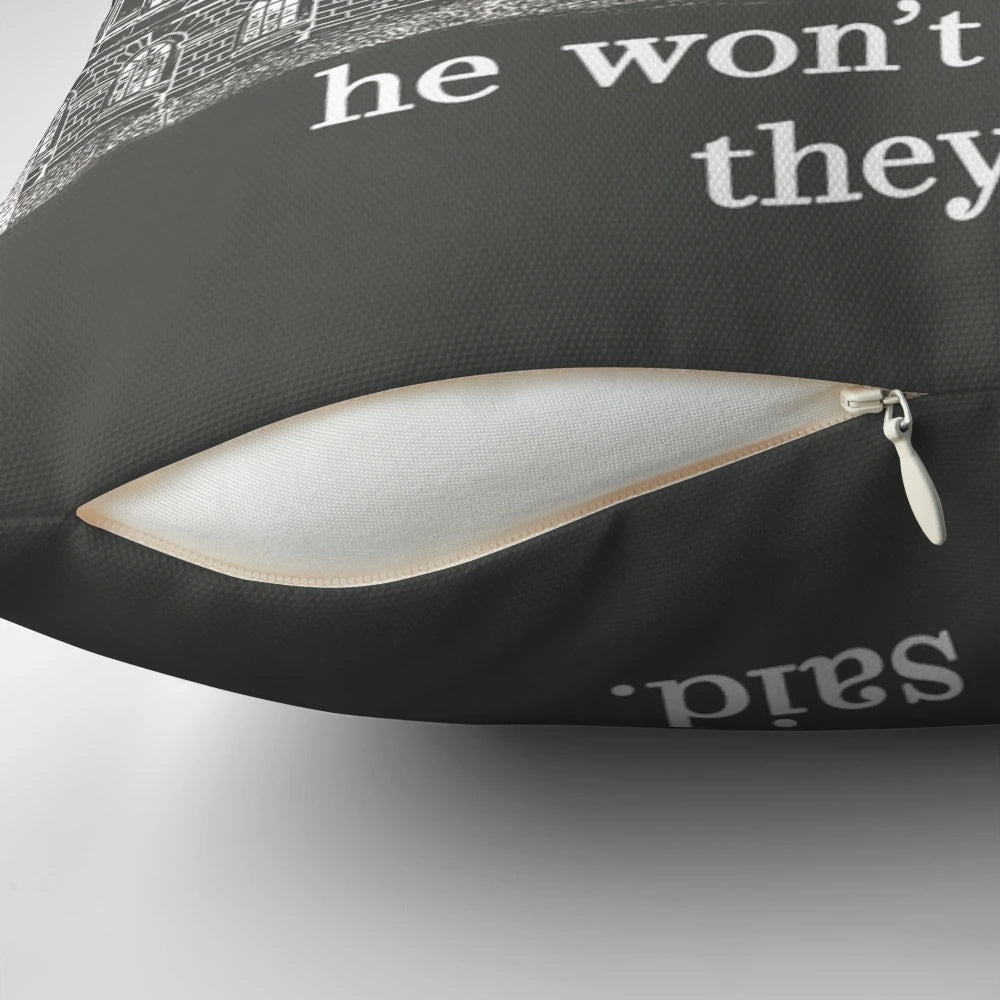Pemberley Pillow featuring the iconic estate from Jane Austen's Pride and Prejudice