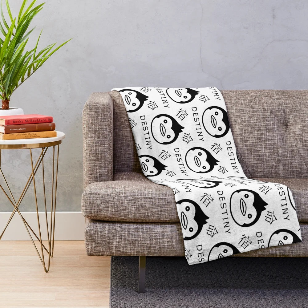 Penguindrum-inspired plush blanket featuring the iconic logo