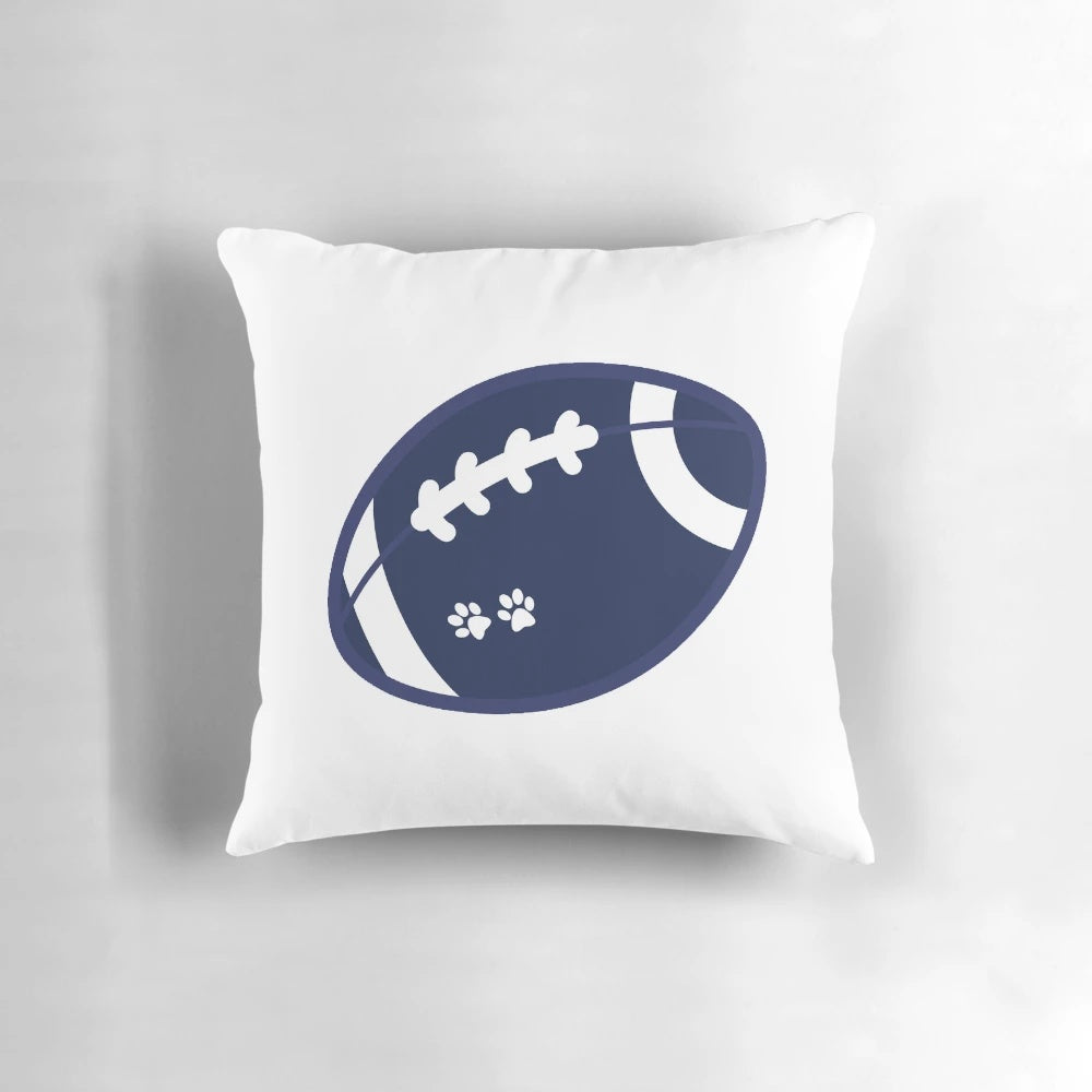 Navy and white Penn State Nittany Lions football-themed decorative pillow