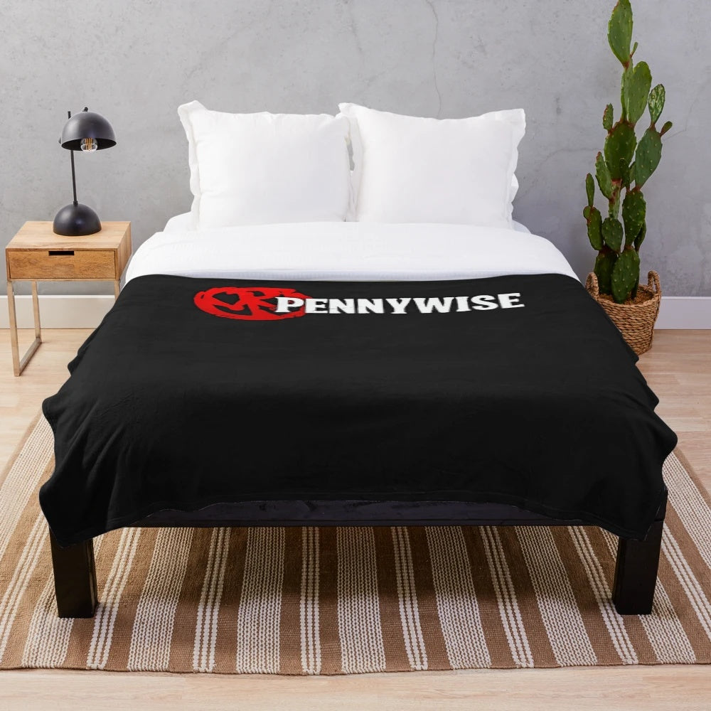 Pennywise Inspired Plush Blanket with Horror Movie Themed Design