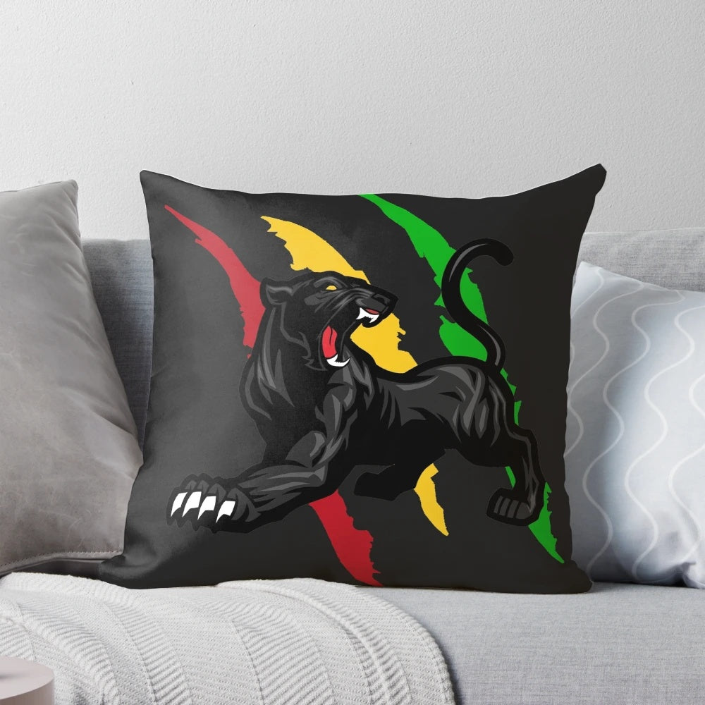 Penrith Panthers inspired fan art decorative throw pillow with custom artwork