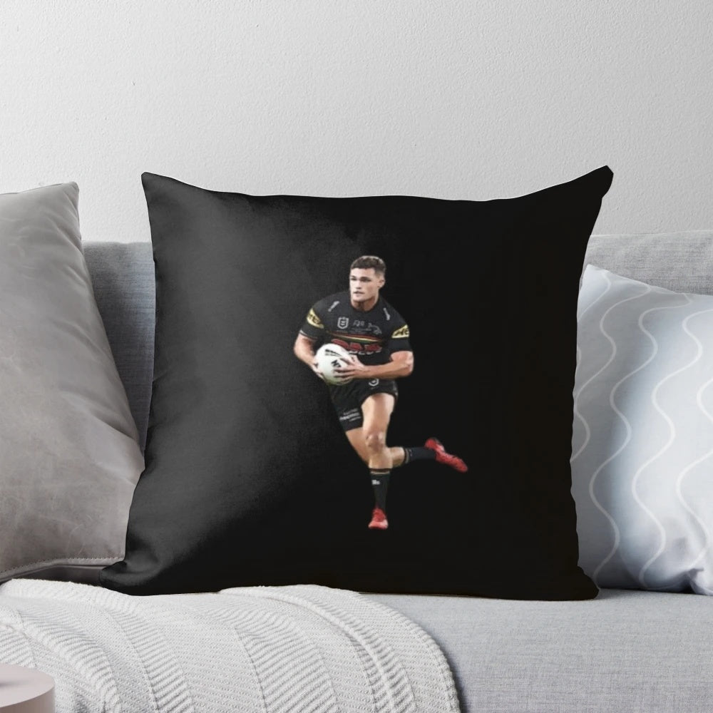 Plush pillow featuring Penrith Panthers NRL player Nathan Cleary