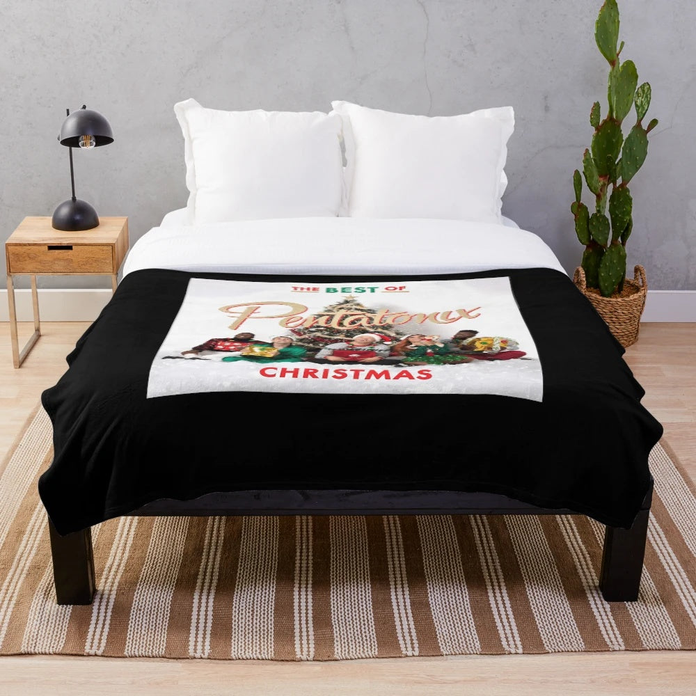 Pentatonix-inspired plush blanket featuring the popular a cappella group