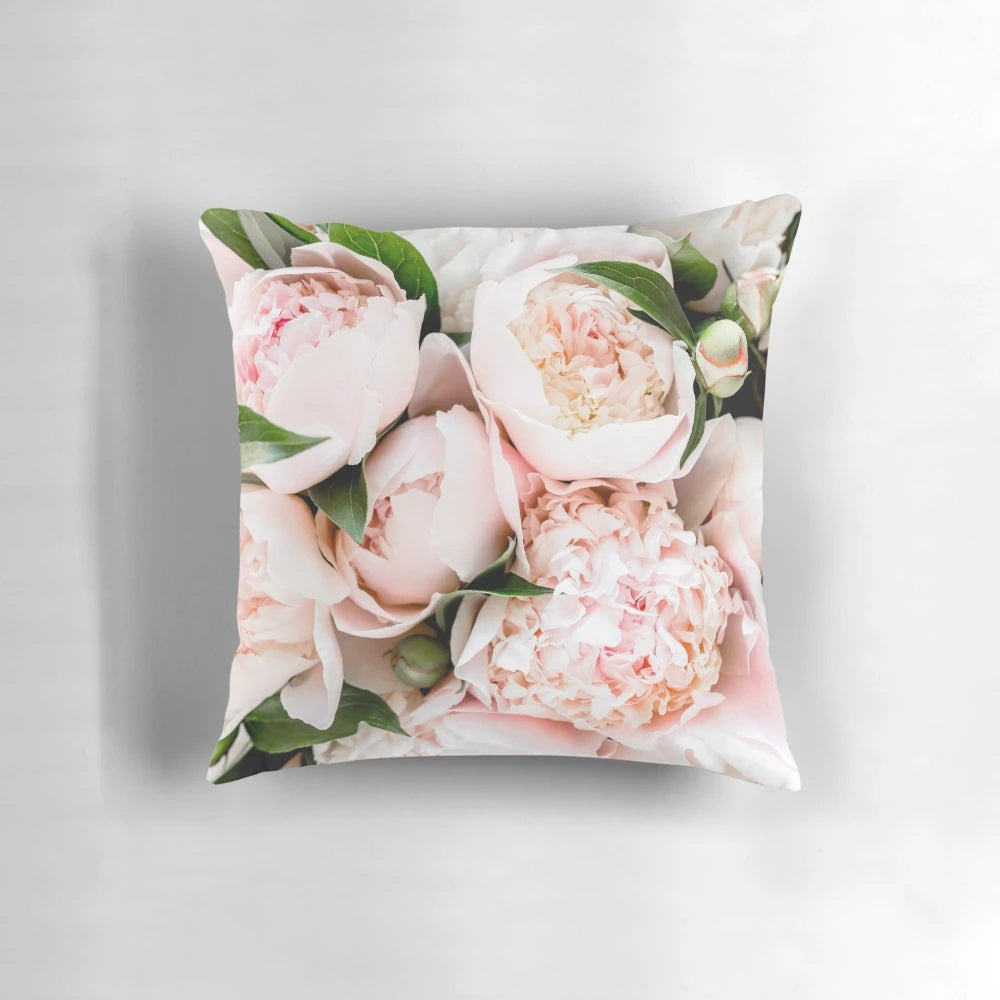 Peony pink flowers modern wall art, Scandinavian style floral print