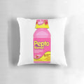 A plush, comfortable pillow designed with the iconic Pepto Bismol logo, perfect for a good night's sleep.