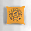 Cozy custom-made pillow featuring the Athena cabin insignia and characters from the Percy Jackson series.