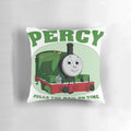 Percy the Tank Engine from Thomas & Friends character on a plush pillow