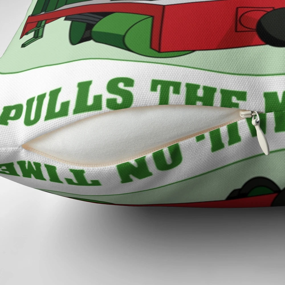 Percy the Tank Engine from Thomas & Friends character on a plush pillow