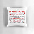 A cozy and stylish pillow, perfect as a gift for your wife.