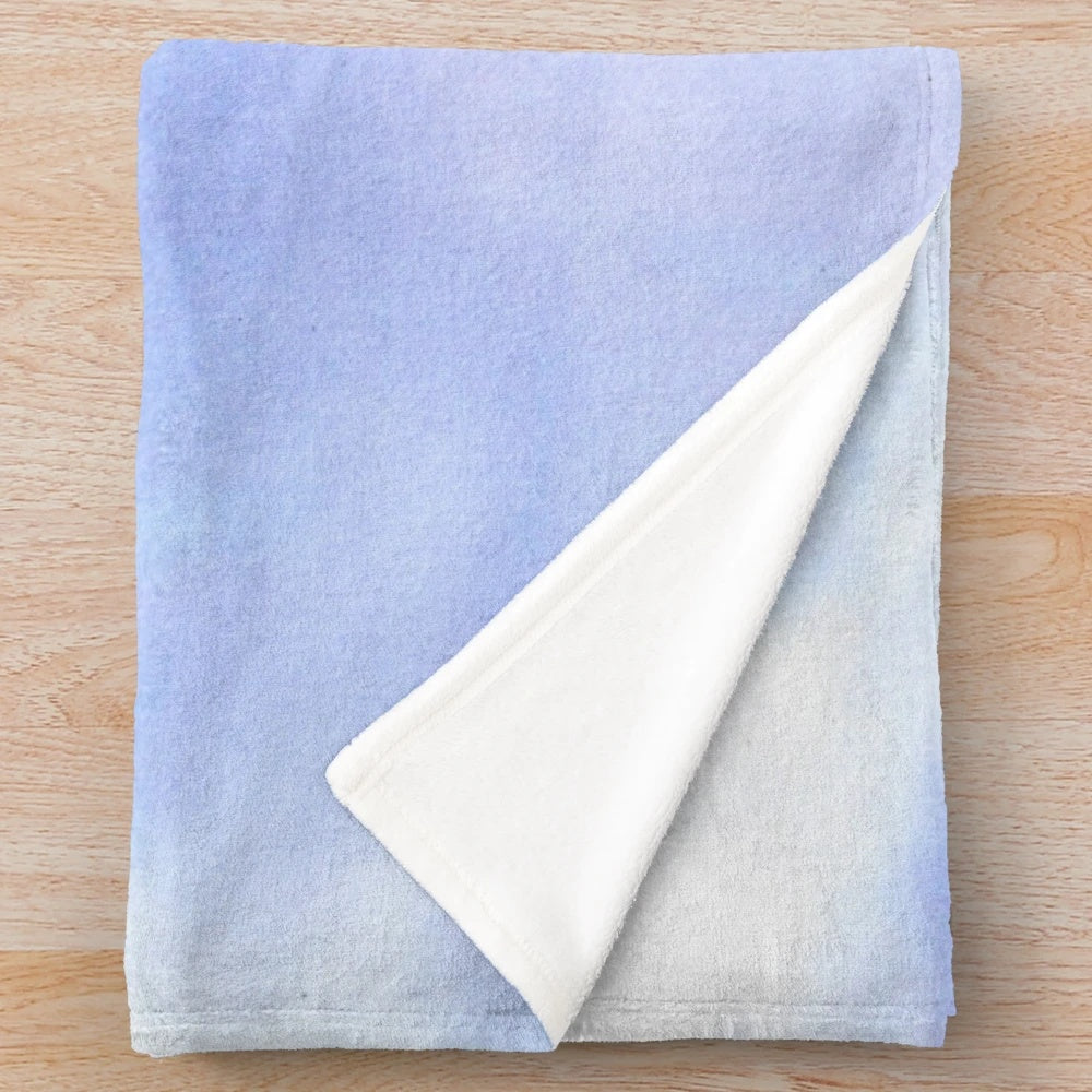 Periwinkle plush blanket with a watercolor design