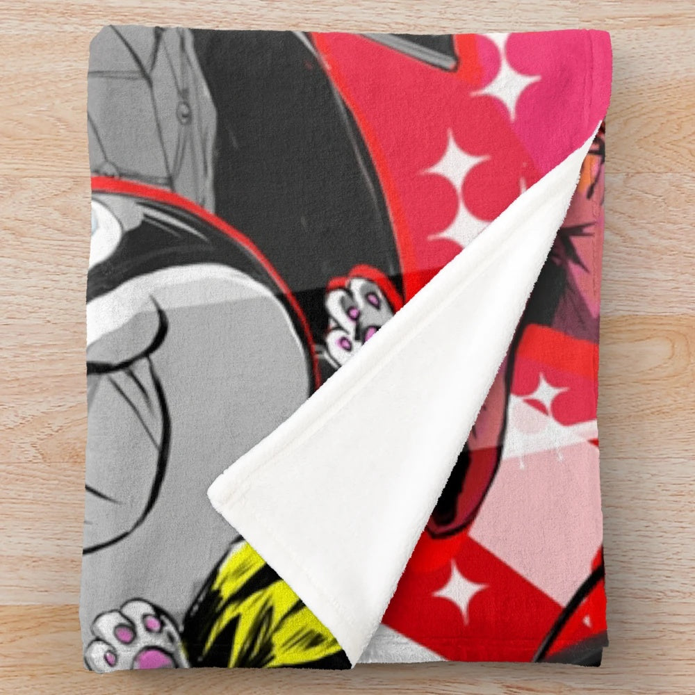 Persona 5 inspired plush blanket featuring characters from the popular anime-style video game