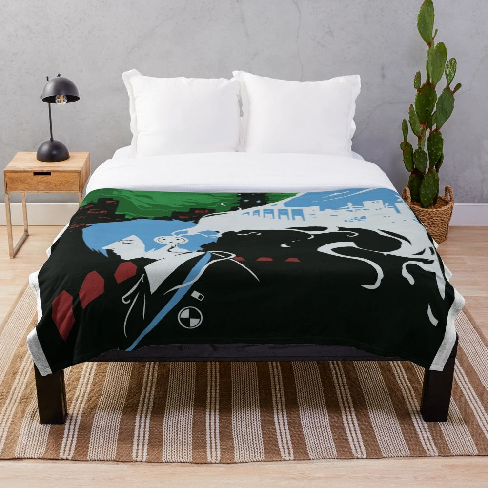 Persona-themed plush blanket with "Burn My Dread" design