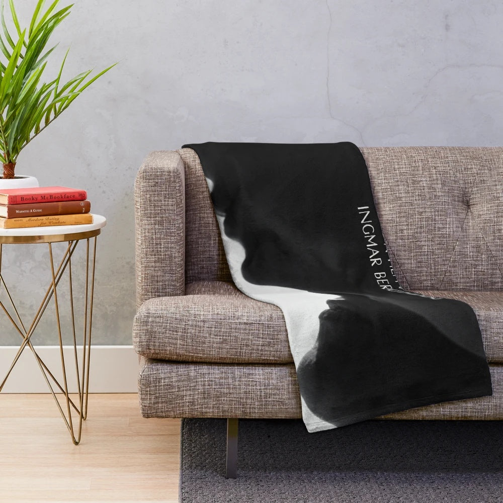 Persona inspired plush blanket featuring Ingmar Bergman's world cinema style