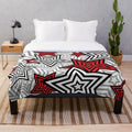 Persona 5 inspired plush blanket with a star background pattern