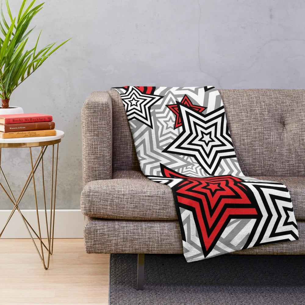 Persona 5 inspired plush blanket with a star background pattern