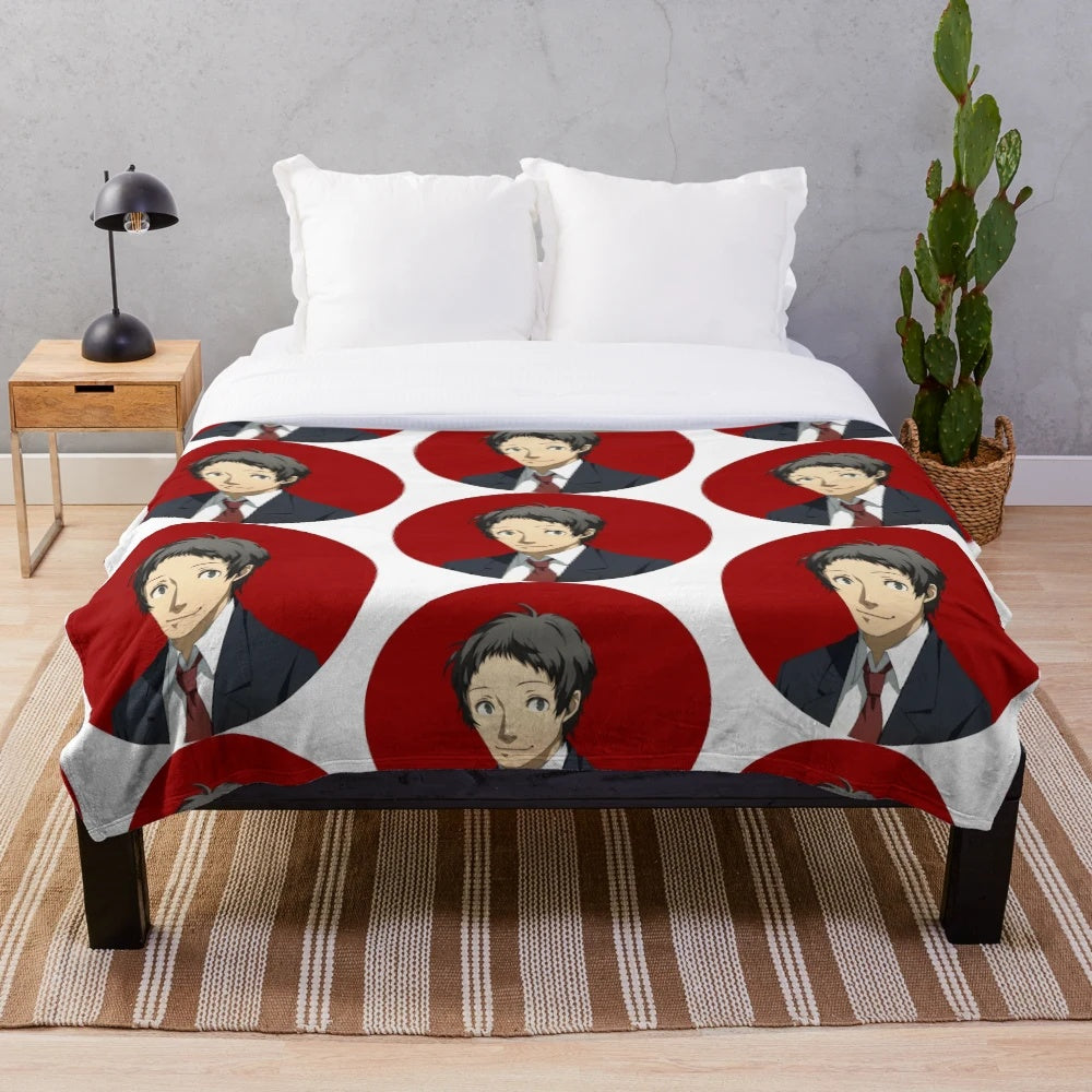 Persona series Adachi portrait plush blanket
